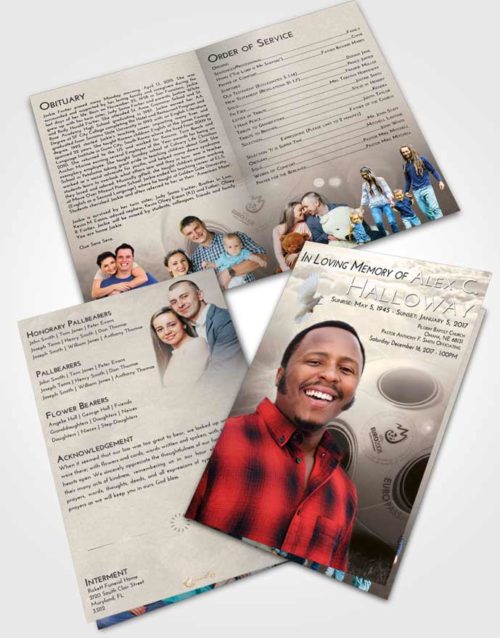 Bifold Order Of Service Obituary Template Brochure Tranquil Soccer Miracle