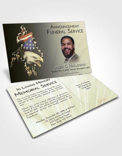 Funeral Announcement Card Template At Dusk American Motorcycle