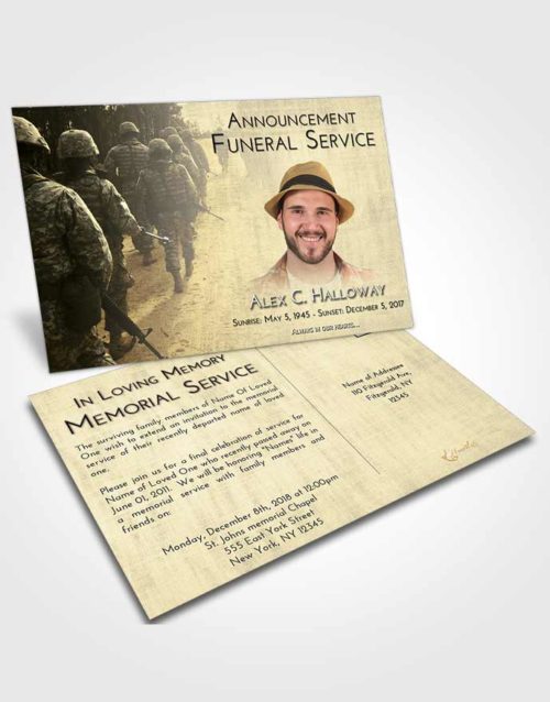 Funeral Announcement Card Template At Dusk Army March