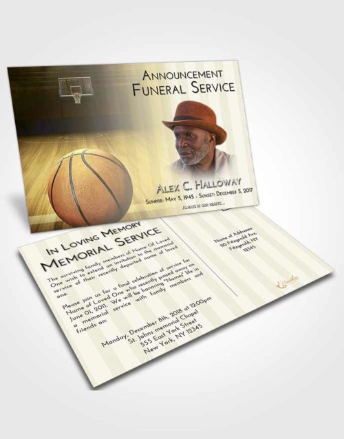 Funeral Announcement Card Template At Dusk Basketball Dreams