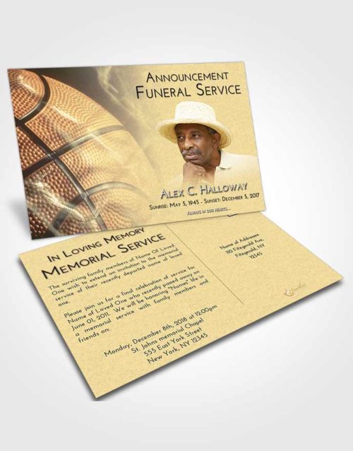 Funeral Announcement Card Template At Dusk Basketball Fame