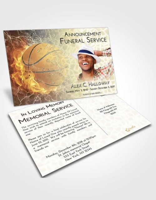 Funeral Announcement Card Template At Dusk Basketball Heat