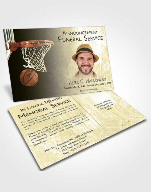 Funeral Announcement Card Template At Dusk Basketball Journey