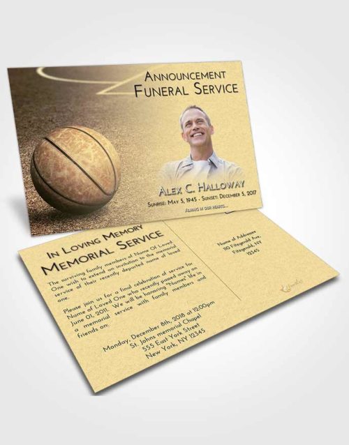 Funeral Announcement Card Template At Dusk Basketball Love