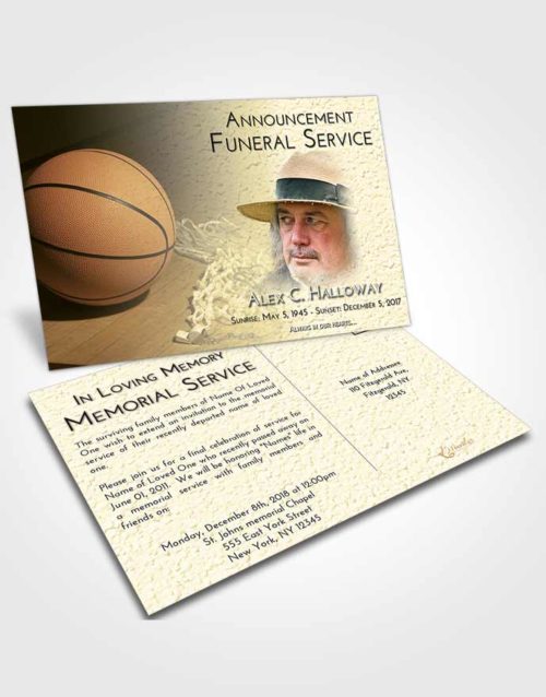 Funeral Announcement Card Template At Dusk Basketball Peace