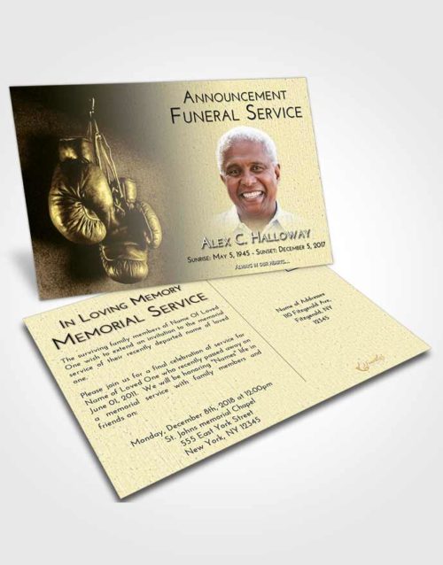 Funeral Announcement Card Template At Dusk Boxing Serenity