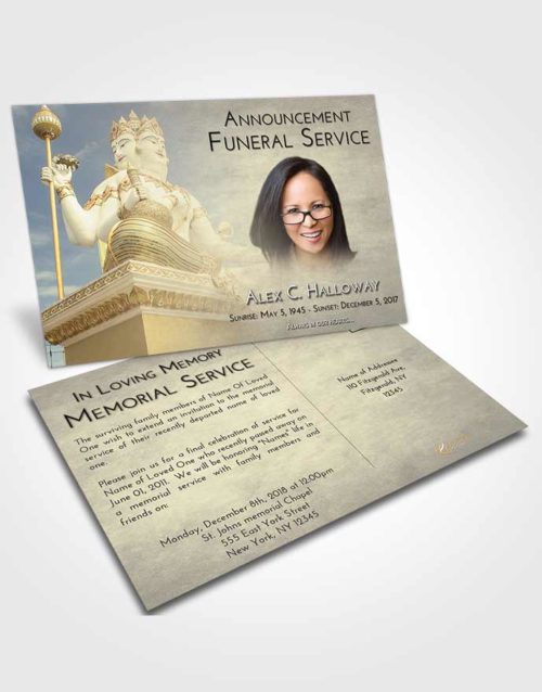 Funeral Announcement Card Template At Dusk Brahma Mystery
