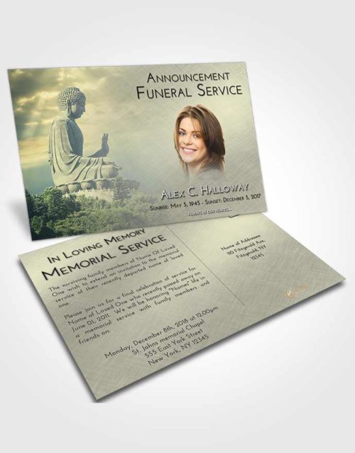 Funeral Announcement Card Template At Dusk Buddha Surprise