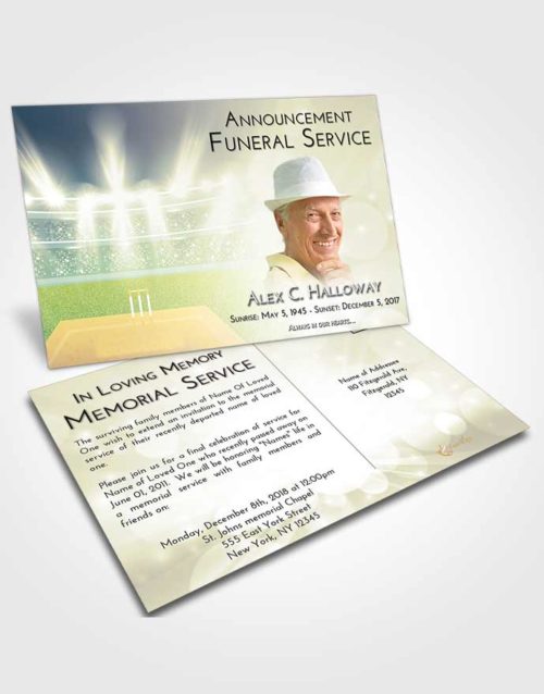 Funeral Announcement Card Template At Dusk Cricket Pride