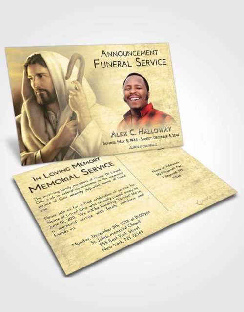 Funeral Announcement Card Template At Dusk Faith in Jesus