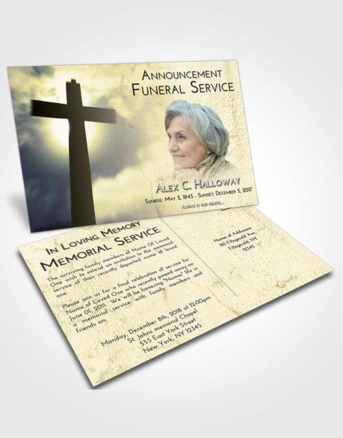 Funeral Announcement Card Template At Dusk Faith in the Cross