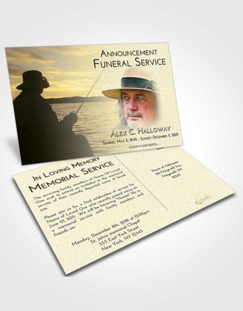 Funeral Announcement Card Template At Dusk Fishing Desire