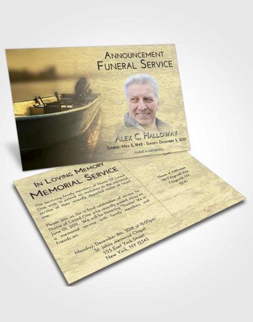 Funeral Announcement Card Template At Dusk Fishing Life