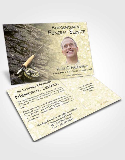 Funeral Announcement Card Template At Dusk Fishing on the Rocks