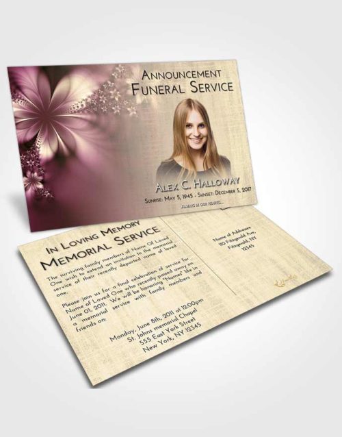 Funeral Announcement Card Template At Dusk Floral Lust