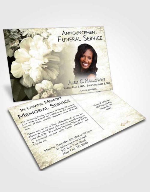 Funeral Announcement Card Template At Dusk Floral Mist