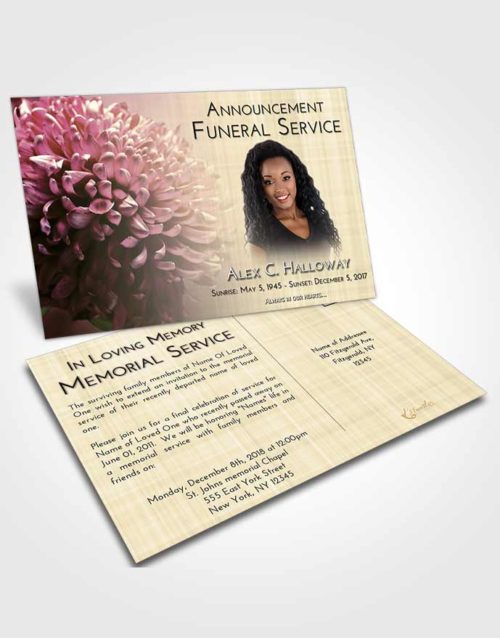 Funeral Announcement Card Template At Dusk Floral Morning