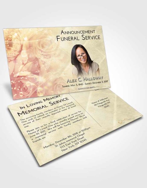 Funeral Announcement Card Template At Dusk Floral Relaxation