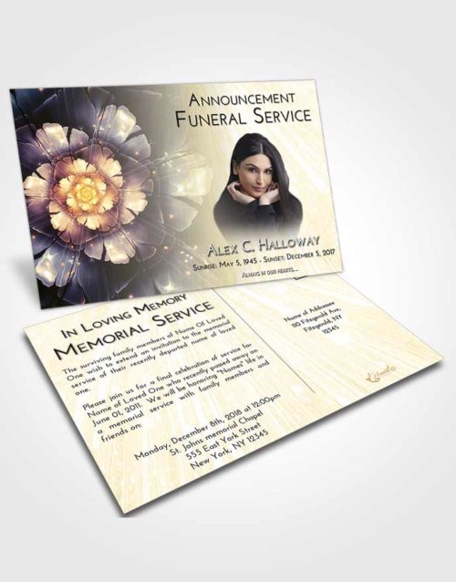 Funeral Announcement Card Template At Dusk Floral Secret