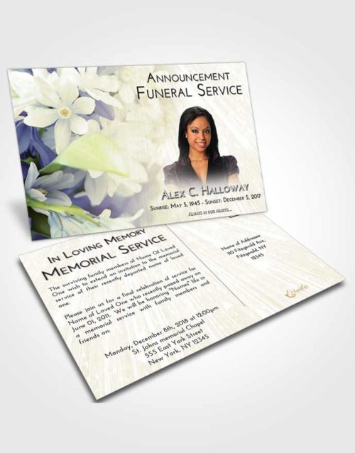 Funeral Announcement Card Template At Dusk Floral Serenity