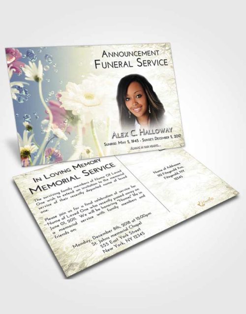 Funeral Announcement Card Template At Dusk Floral Tranquility