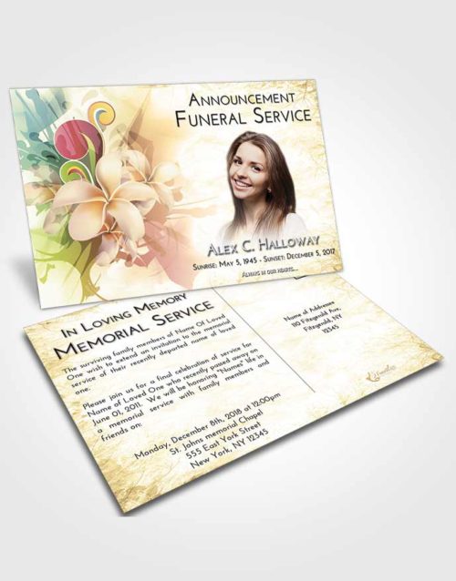 Funeral Announcement Card Template At Dusk Floral Wish