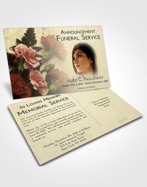 Funeral Announcement Card Template At Dusk Flower Magic