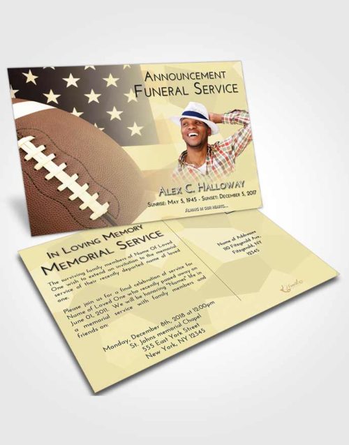 Funeral Announcement Card Template At Dusk Football Pride