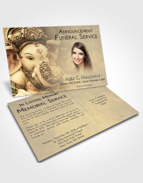 Funeral Announcement Card Template At Dusk Ganesha Desire