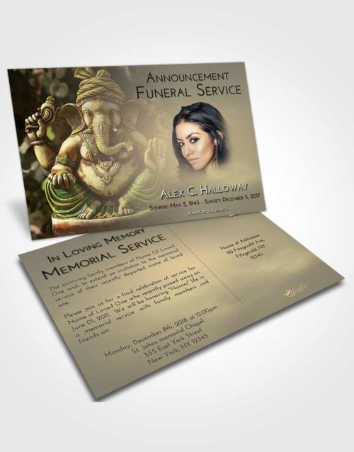 Funeral Announcement Card Template At Dusk Ganesha Surprise
