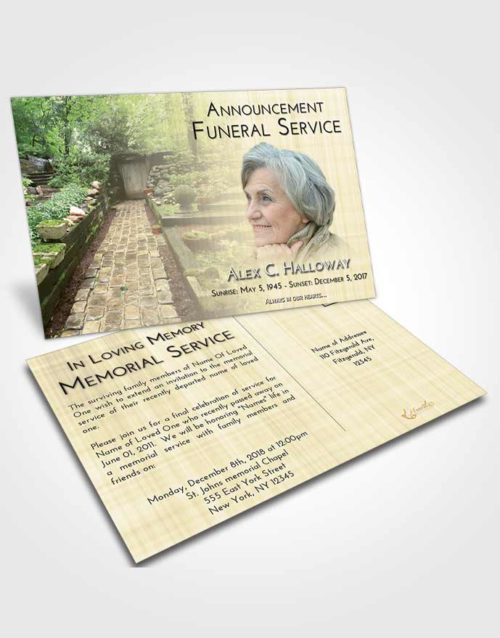 Funeral Announcement Card Template At Dusk Gardening Desire
