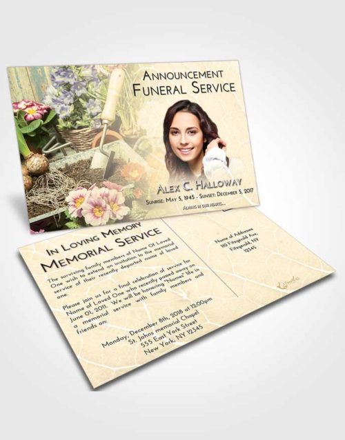 Funeral Announcement Card Template At Dusk Gardening Memories