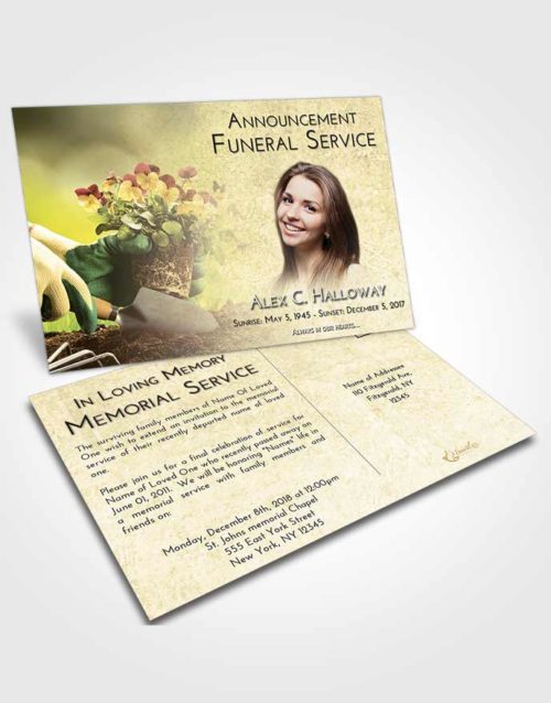 Funeral Announcement Card Template At Dusk Gardening Passion