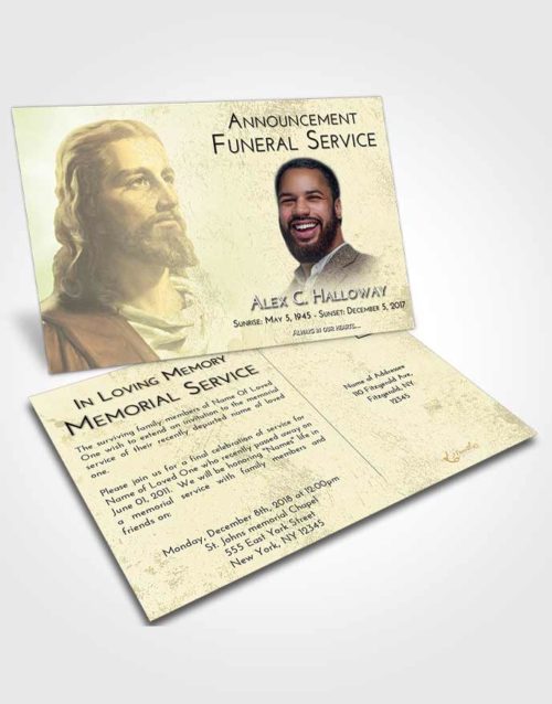 Funeral Announcement Card Template At Dusk Gaze of Jesus