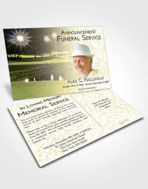 Funeral Announcement Card Template At Dusk Golf Paradise