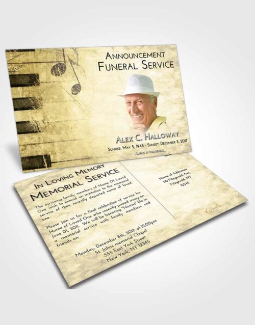 Funeral Announcement Card Template At Dusk Harmonica