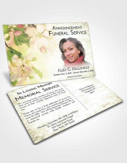 Funeral Announcement Card Template At Dusk Heavenly Flowers