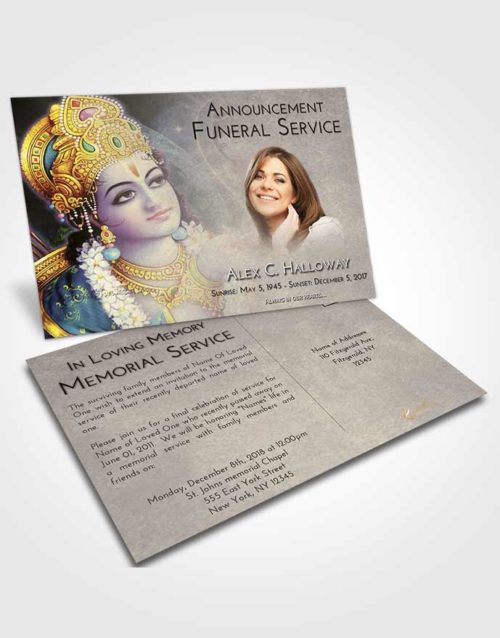 Funeral Announcement Card Template At Dusk Hindu Majesty