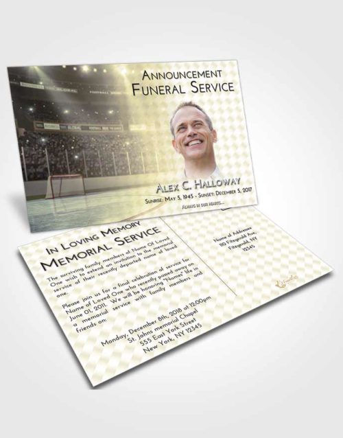 Funeral Announcement Card Template At Dusk Hockey Love