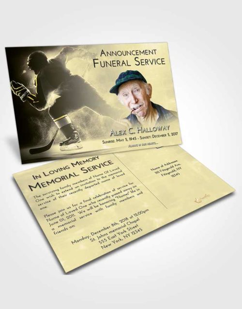 Funeral Announcement Card Template At Dusk Hockey Paradise