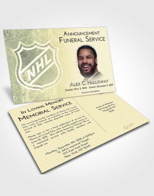Funeral Announcement Card Template At Dusk Hockey Tranquility
