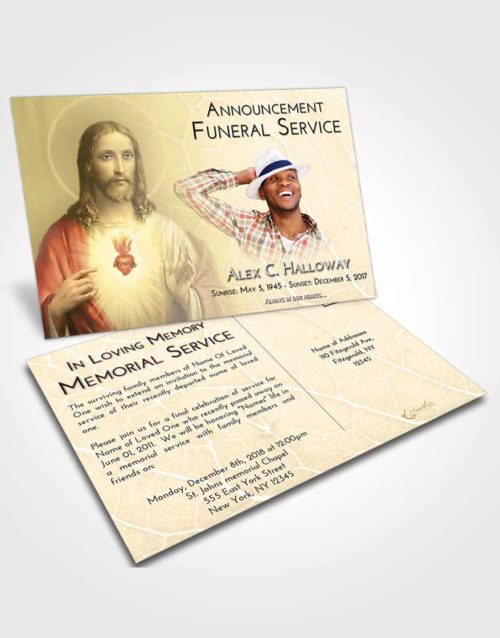 Funeral Announcement Card Template At Dusk Jesus Love