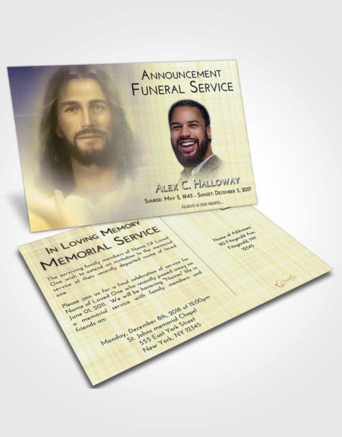 Funeral Announcement Card Template At Dusk Jesus in Heaven