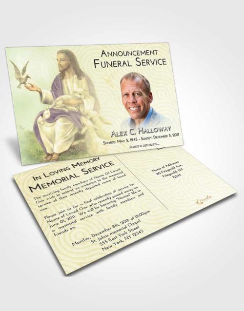 Funeral Announcement Card Template At Dusk Jesus in the Sky