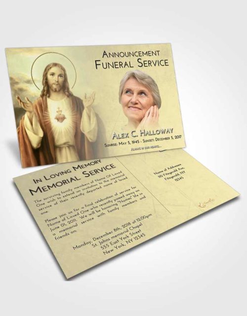 Funeral Announcement Card Template At Dusk Jesus our Lord