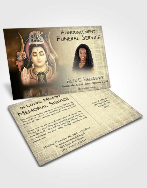 Funeral Announcement Card Template At Dusk Lord Shiva Dignity