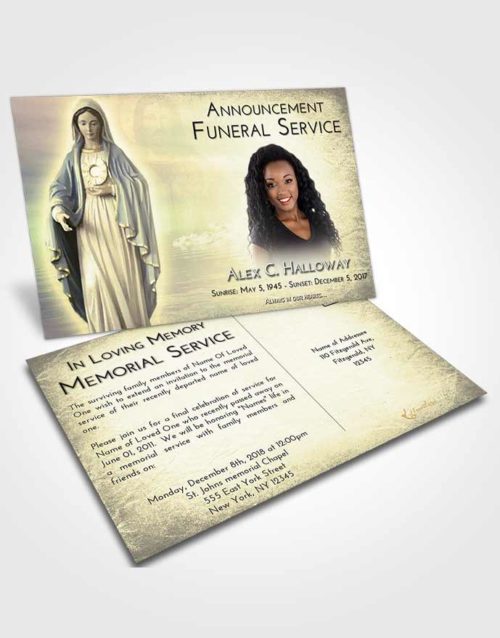 Funeral Announcement Card Template At Dusk Mary Full of Grace