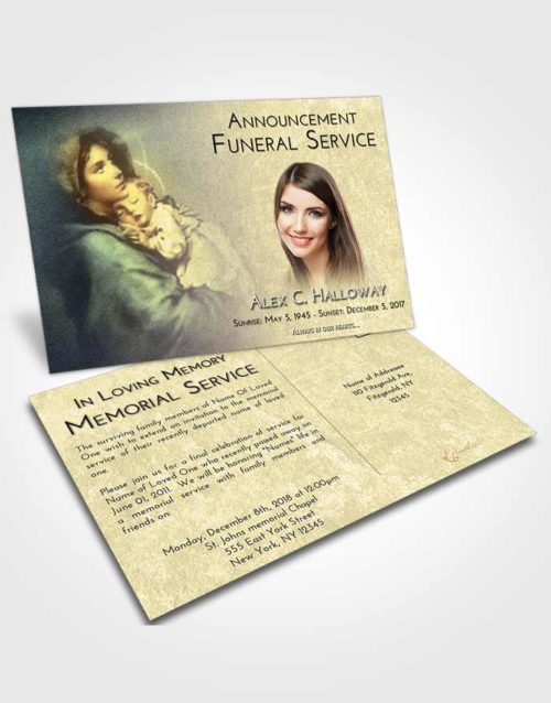 Funeral Announcement Card Template At Dusk Mary and Jesus