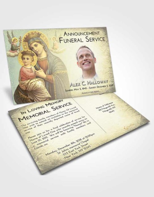 Funeral Announcement Card Template At Dusk Marys Love
