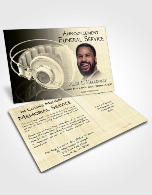 Funeral Announcement Card Template At Dusk Music Alley